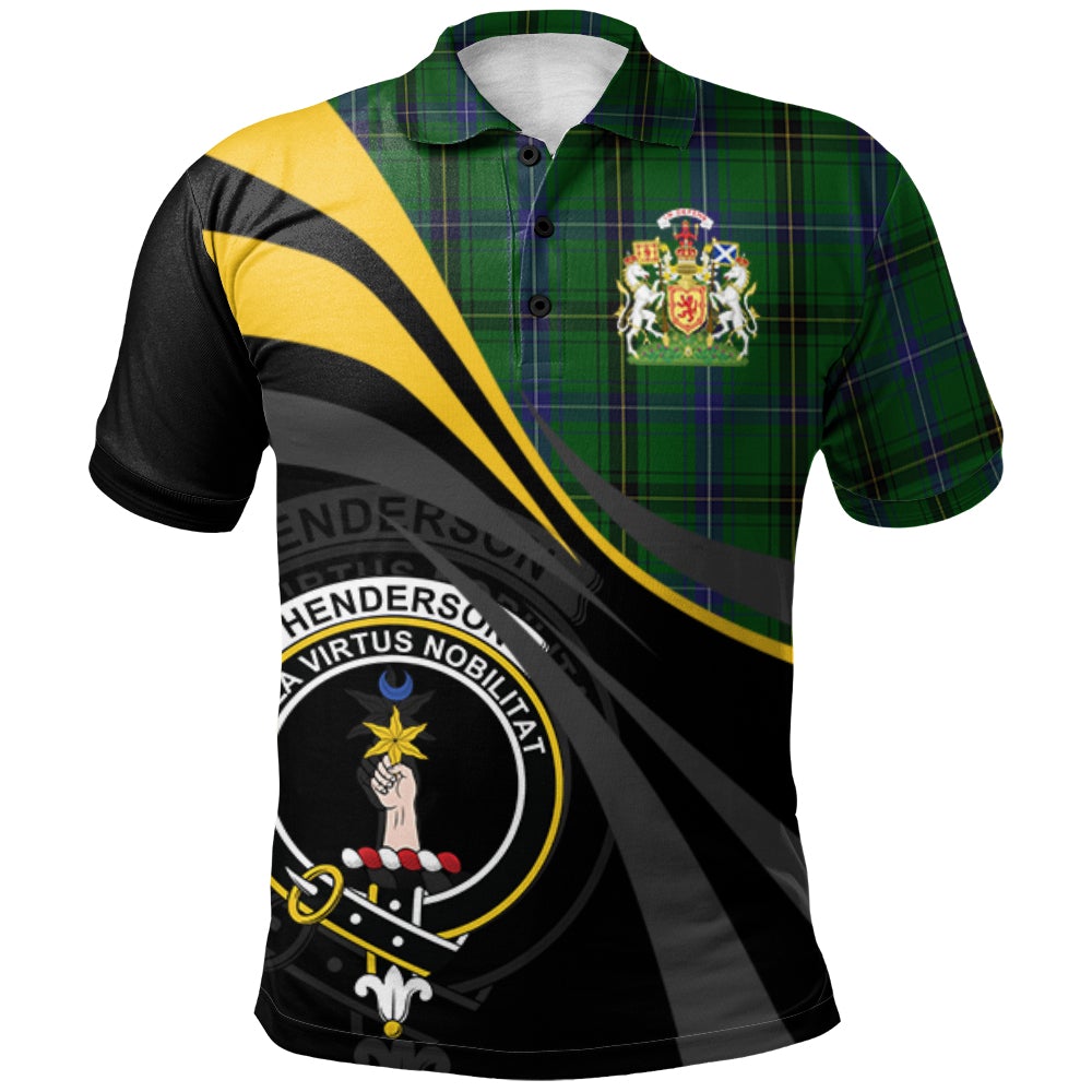 Clan Henderson (MacKendrick) Tartan Polo Shirt - Royal Coat Of Arms Style CR17 Henderson (MacKendrick) Tartan Tartan Polo