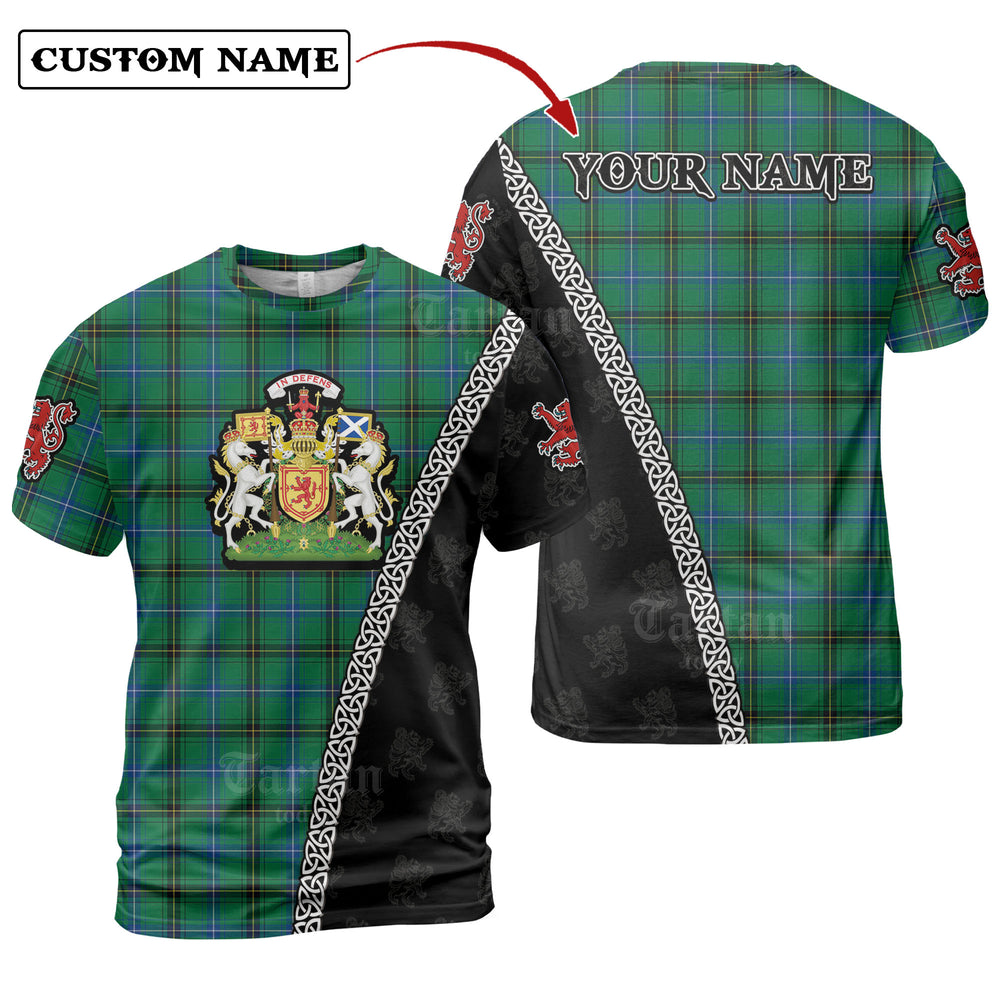Henderson Ancient Tartan Shirt with Scotland Coat of Arms & Custom Name ZR21