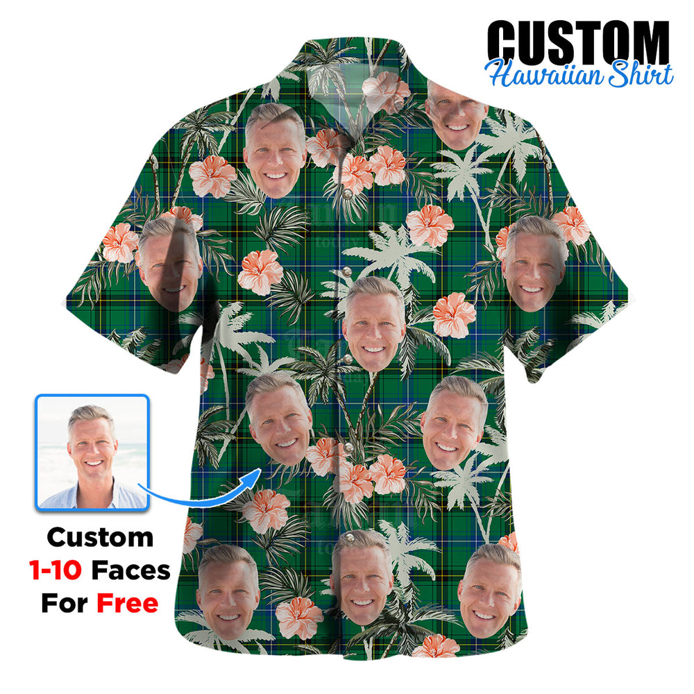 Clan Henderson Ancient Tartan Custom Face Hawaiian Shirt – Unisex Gift for Family Members, Summer Party IK46 Henderson Ancient Tartan Tartan Hawaii Shirt