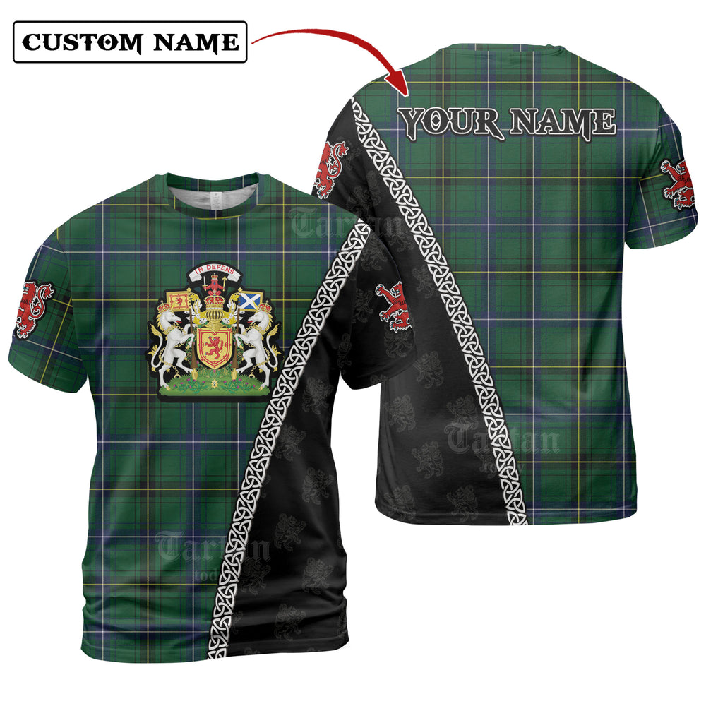 Henderson Modern Tartan Shirt with Scotland Coat of Arms & Custom Name RN70
