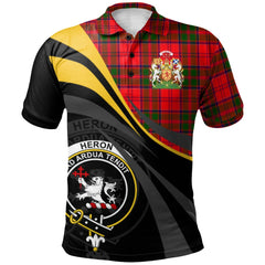 Clan Heron Tartan Polo Shirt - Royal Coat Of Arms Style OQ82 Heron Tartan Tartan Polo
