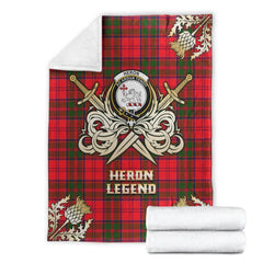Clan Heron Tartan Gold Courage Symbol Blanket AM18 Clan Heron Tartan Today
