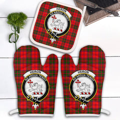 Clan Heron Tartan Crest Oven Mitt And Pot Holder (2 Oven Mitts + 1 Pot Holder) JP12 Clan Heron Tartan Today