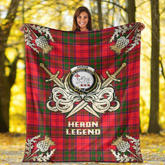 Clan Heron Tartan Gold Courage Symbol Blanket AM18 Clan Heron Tartan Today