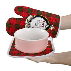 Clan Heron Tartan Crest Oven Mitt And Pot Holder (2 Oven Mitts + 1 Pot Holder) JP12 Clan Heron Tartan Today