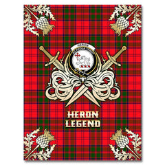 Clan Heron Tartan Gold Courage Symbol Blanket AM18 Clan Heron Tartan Today