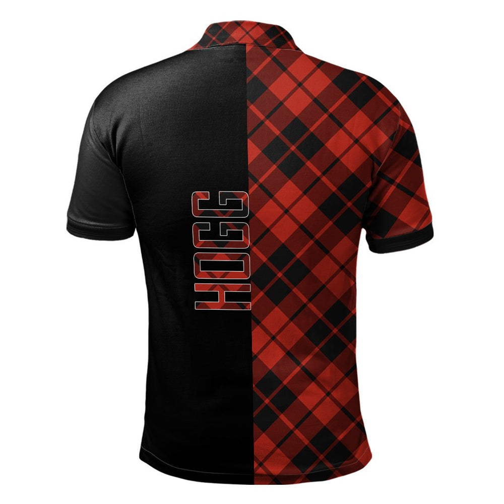 Clan Hogg Tartan Polo Shirt Half of Me - Cross Style PV73 Hogg Tartan Tartan Polo