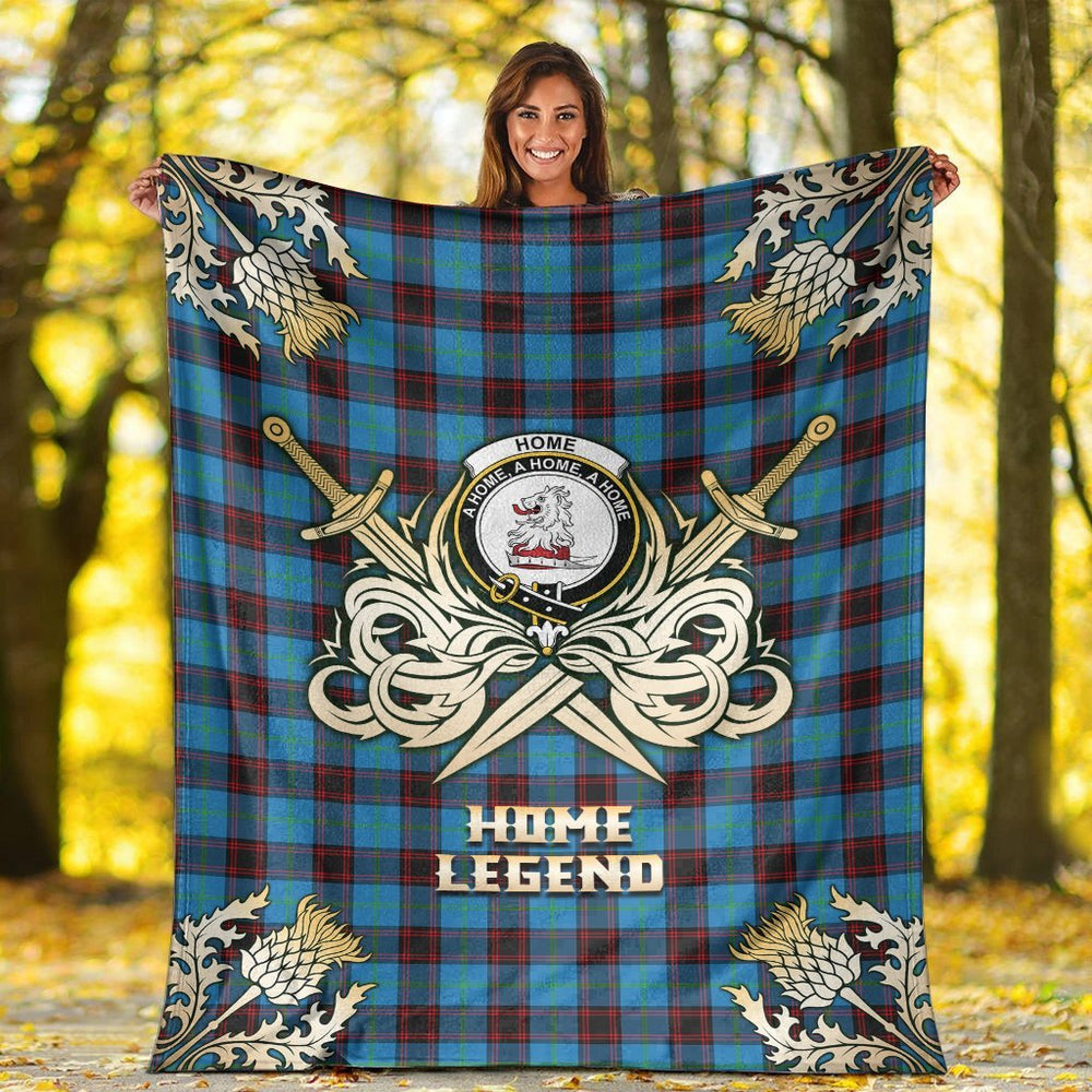 Clan Home Ancient Tartan Gold Courage Symbol Blanket QN73 Clan Home/Hume Tartan Today