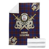 Clan Home Modern Tartan Gold Courage Symbol Blanket UK87 Clan Home/Hume Tartan Today
