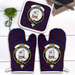 Clan Home Modern Tartan Crest Oven Mitt And Pot Holder (2 Oven Mitts + 1 Pot Holder) CI55 Clan Home/Hume Tartan Today
