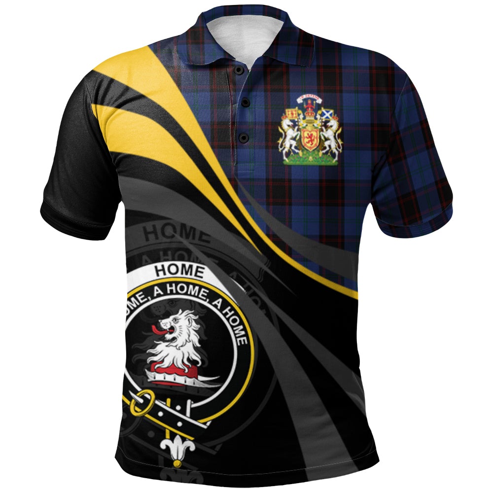Clan Home or Hume Tartan Polo Shirt - Royal Coat Of Arms Style XR78 Home or Hume Tartan Tartan Polo