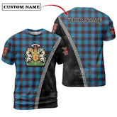 Home Ancient Tartan Shirt with Scotland Coat of Arms & Custom Name BU51