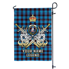 Custom Name Clan Home Ancient Tartan Garden Flag with Clan Crest and the Golden Sword of Courageous Legacy WX72