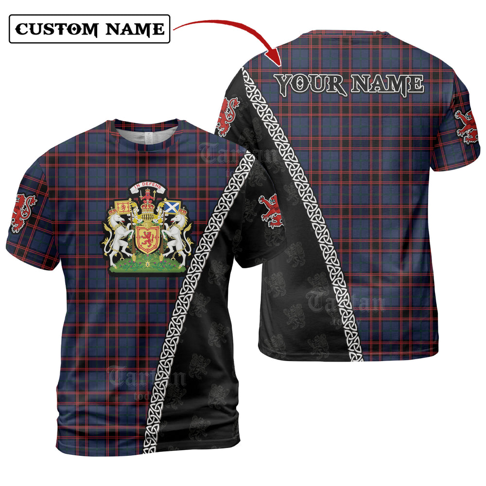 Home Modern Tartan Shirt with Scotland Coat of Arms & Custom Name JV12