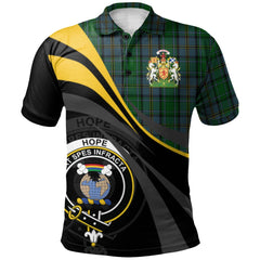 Clan Hope (Vere) Lochcarron Tartan Polo Shirt - Royal Coat Of Arms Style DQ11 Hope (Vere) Lochcarron Tartan Tartan Polo