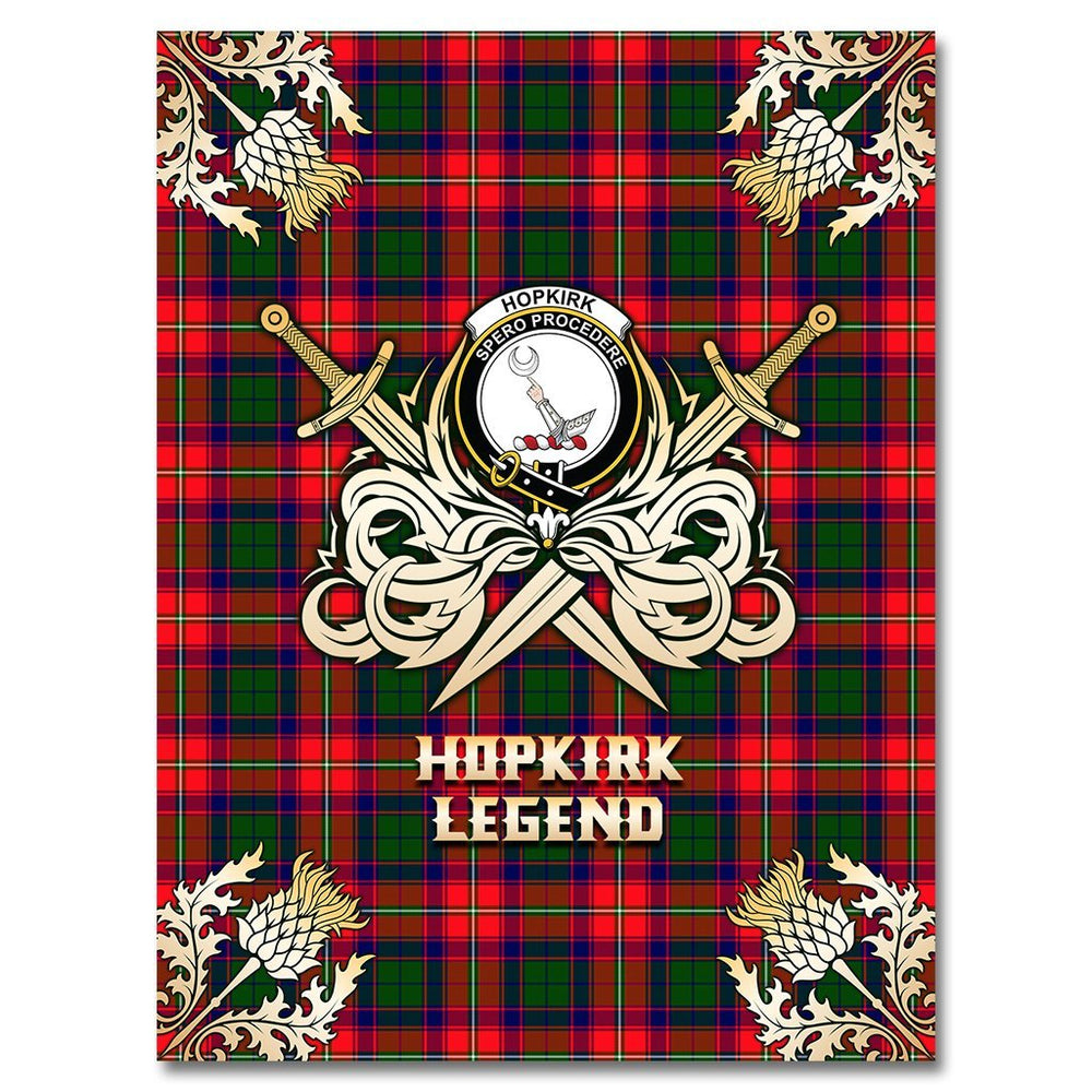 Clan Hopkirk Tartan Gold Courage Symbol Blanket TY36 Clan Kirk Tartan Today