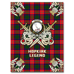 Clan Hopkirk Tartan Gold Courage Symbol Blanket TY36 Clan Kirk Tartan Today