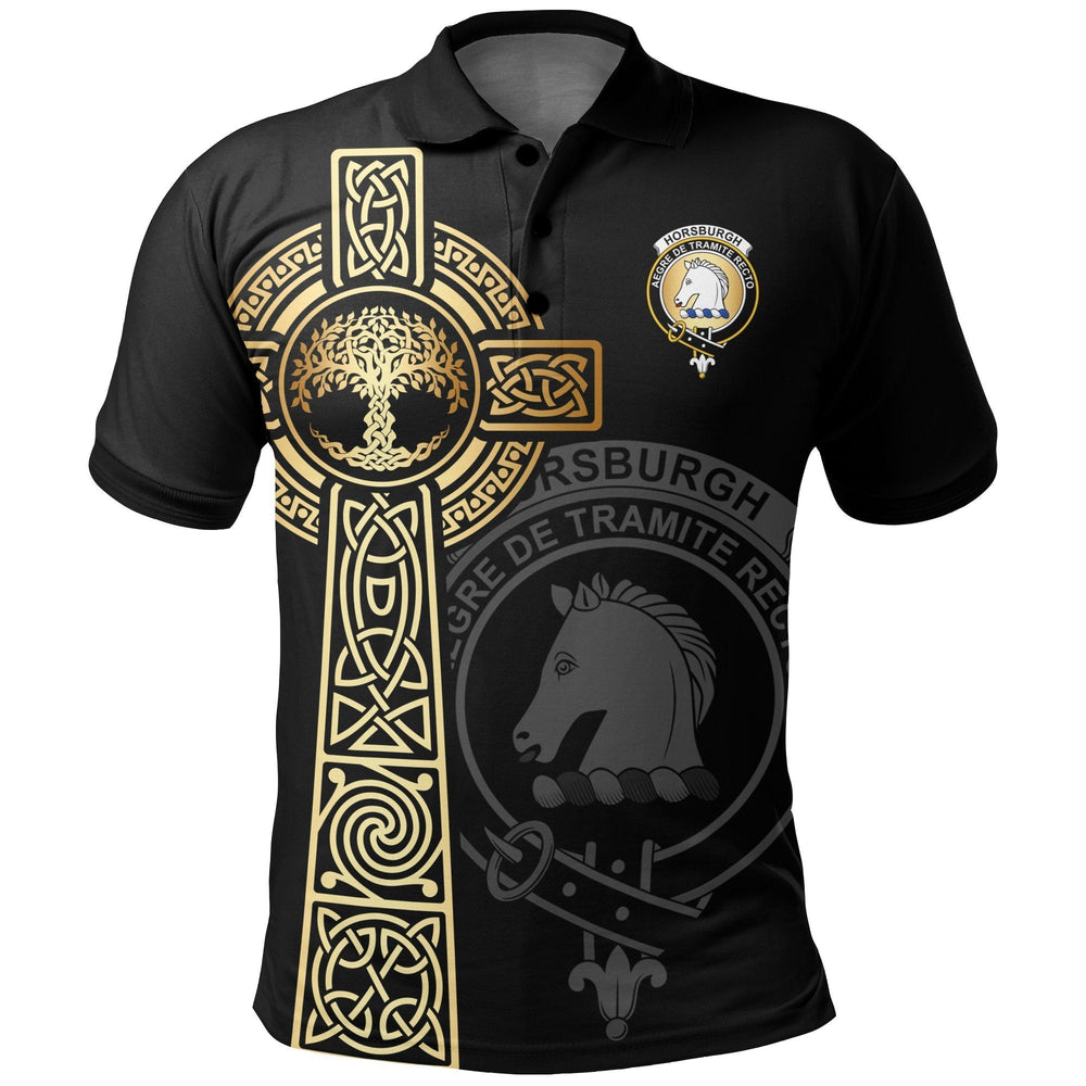 Clan Horsburgh Clan Unisex Polo Shirt - Celtic Tree Of Life PI52 Horsburgh Tartan Tartan Polo