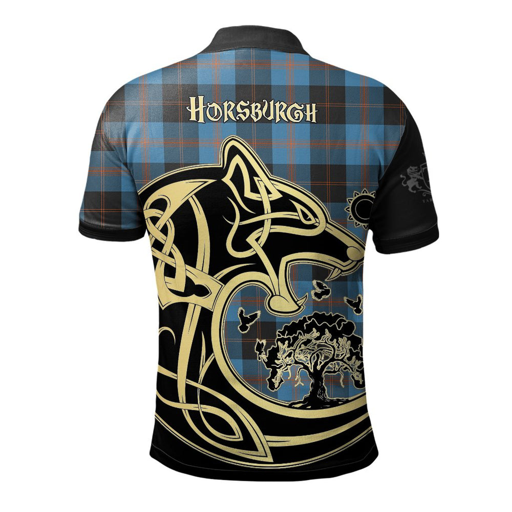 Clan Horsburgh Tartan Polo Shirt Viking Wolf KS23 Horsburgh Tartan Tartan Polo