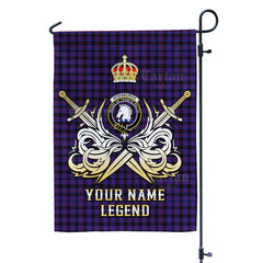 Custom Name Clan Horsburgh Tartan Garden Flag with Clan Crest and the Golden Sword of Courageous Legacy WK25