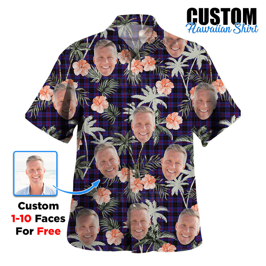 Clan Horsburgh Tartan Custom Face Hawaiian Shirt – Unisex Gift for Family Members, Summer Party WG96 Horsburgh Tartan Tartan Hawaii Shirt