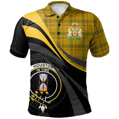 Clan Houston Tartan Polo Shirt - Royal Coat Of Arms Style AJ83 Houston Tartan Tartan Polo