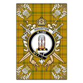 Clan Houston Tartan Crest Black Garden Flag - Gold Thistle GK70 Clan Houston Tartan Today