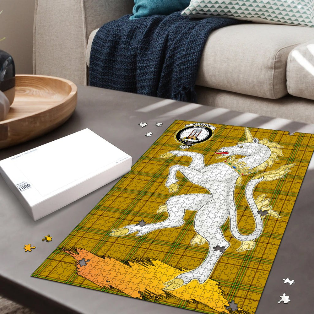 Clan Houston Tartan Crest Unicorn Scotland Jigsaw Puzzles Gift For Family XG93 Clan Houston Tartan Today