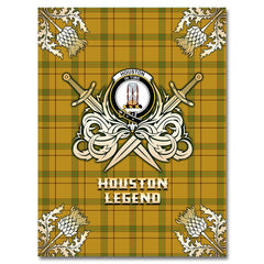 Clan Houston Tartan Gold Courage Symbol Blanket JM98 Clan Houston Tartan Today