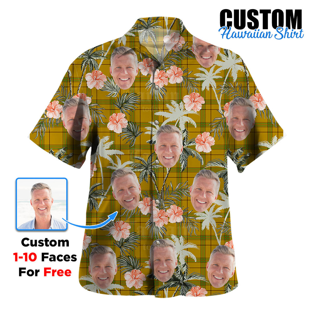 Clan Houston Tartan Custom Face Hawaiian Shirt – Unisex Gift for Family Members, Summer Party ME35 Houston Tartan Tartan Hawaii Shirt