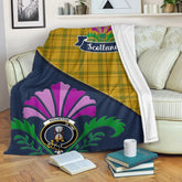 Clan Houston Tartan Crest Premium Blanket Thistle Style TO35 Clan Houston Tartan Today