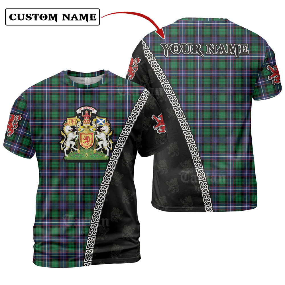 Hunter Tartan Shirt with Scotland Coat of Arms & Custom Name PY81