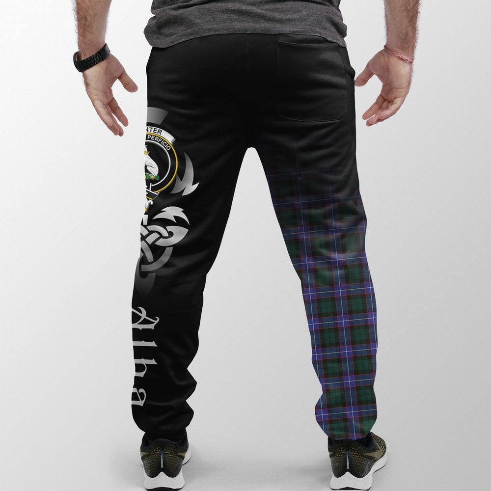 Clan Hunter Modern Tartan Crest Jogger Sweatpants Alba Celtic Style UD30 Clan Hunter Tartan Today