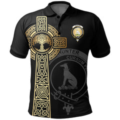 Clan Hunter Clan Unisex Polo Shirt - Celtic Tree Of Life CB62 Hunter Tartan Tartan Polo