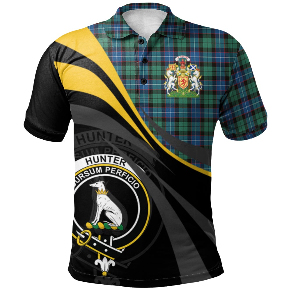 Clan Hunter Ancient Tartan Polo Shirt - Royal Coat Of Arms Style YL36 Hunter Ancient Tartan Tartan Polo