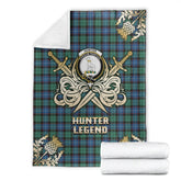 Clan Hunter Ancient Tartan Gold Courage Symbol Blanket QG31 Clan Hunter Tartan Today