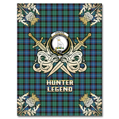 Clan Hunter Ancient Tartan Gold Courage Symbol Blanket QG31 Clan Hunter Tartan Today