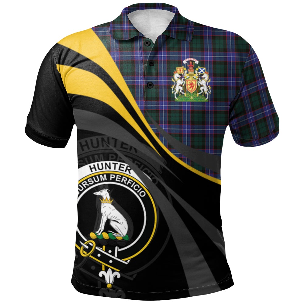 Clan Hunter Modern Tartan Polo Shirt - Royal Coat Of Arms Style JW60 Hunter Modern Tartan Tartan Polo