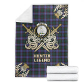 Clan Hunter Modern Tartan Gold Courage Symbol Blanket QE57 Clan Hunter Tartan Today
