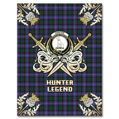 Clan Hunter Modern Tartan Gold Courage Symbol Blanket QE57 Clan Hunter Tartan Today