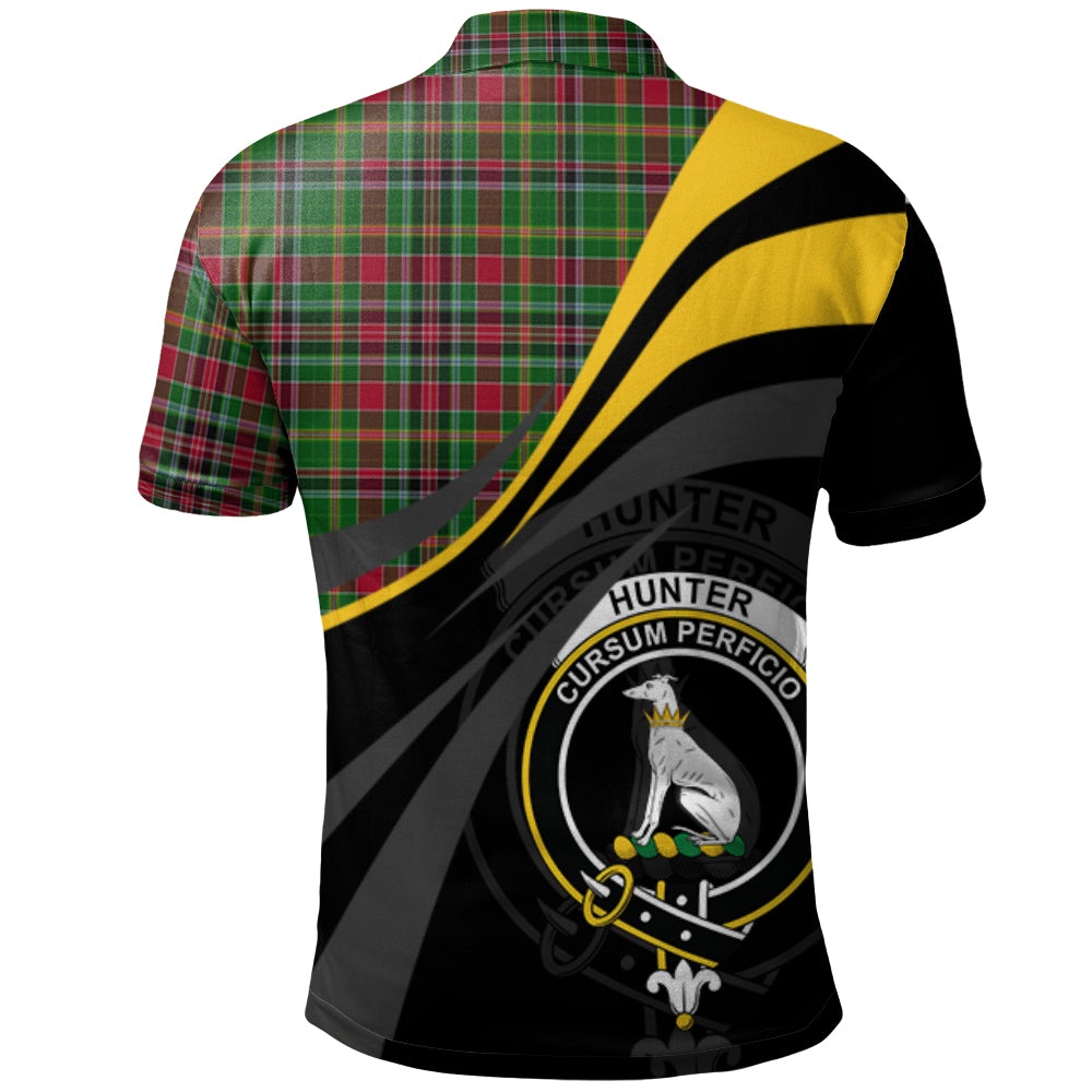 Clan Hunter Wilsons Tartan Polo Shirt - Royal Coat Of Arms Style LW36 Hunter Wilsons Tartan Tartan Polo