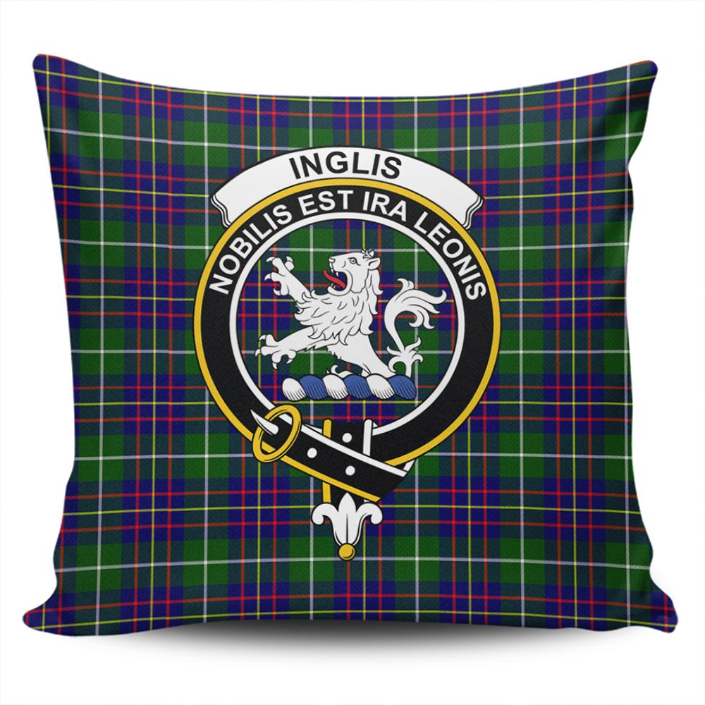 Clan Inglis Modern Tartan Crest Pillow Cover XV46 Clan Inglis Tartan Today