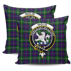 Clan Inglis Modern Tartan Crest Pillow Cover XV46 Clan Inglis Tartan Today
