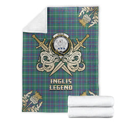 Clan Inglis Ancient Tartan Gold Courage Symbol Blanket QL76 Clan Inglis Tartan Today