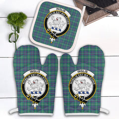 Clan Inglis Ancient Tartan Crest Oven Mitt And Pot Holder (2 Oven Mitts + 1 Pot Holder) ZF14 Clan Inglis Tartan Today