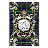 Clan Inglis Modern Tartan Crest Black Garden Flag - Gold Thistle AI64 Clan Inglis Tartan Today