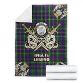 Clan Inglis Modern Tartan Gold Courage Symbol Blanket UH94 Clan Inglis Tartan Today