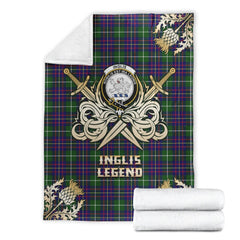 Clan Inglis Modern Tartan Gold Courage Symbol Blanket UH94 Clan Inglis Tartan Today