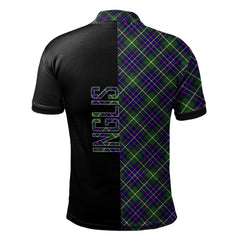 Clan Inglis Modern Tartan Polo Shirt Half of Me - Cross Style JX24 Inglis Modern Tartan Tartan Polo