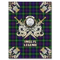 Clan Inglis Modern Tartan Gold Courage Symbol Blanket UH94 Clan Inglis Tartan Today